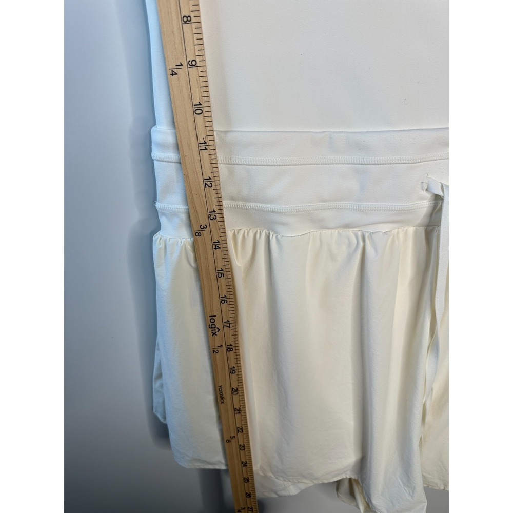Popflex On the Runsie Coconut Cream Ruffle Athletic Stretch Romper Plus Size 1X - Picture 15 of 16